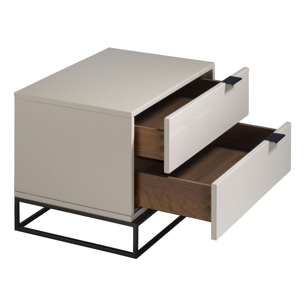 NACHTSCHRANK Nachttisch aus grauem Holz und schwarzem Stahl 55/41/41 cm - Schwarz/Grau, Holz (55/41/41cm) - ANGEL CERDA