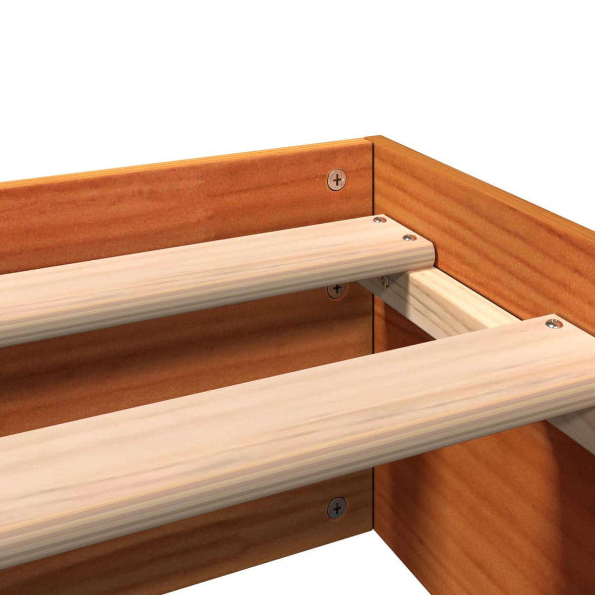 MASSIVHOLZBETT Ohne Matratze Wachsbraun 160/200 Kiefernholz - Braun, Holz (160/200cm) - vidaXL
