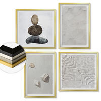 WANDBILDER 4er Set - 50x50 cm & 40x60 cm Goldrahmen - Sandsteine moderne Farbe - Goldfarben, Kunststoff (50/50cm) - ArtPrintCave