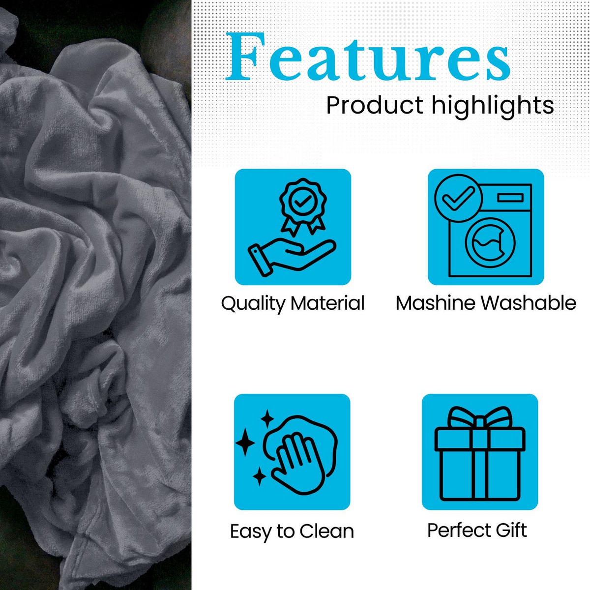 KUSCHELDECKE 200 / 150 cm (grau) - Grau, Kunststoff (150/200cm)