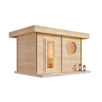 GARTENSAUNA Holz Cubus Optima - Naturfarben, Holz (479/257/312cm) - FinnTherm