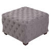 SITZWÜRFEL eckig 65/65/44 cm Stoff grau - Eukalyptusholzfarben/Grau, Holz/Textil (65/44/65cm) - CLP