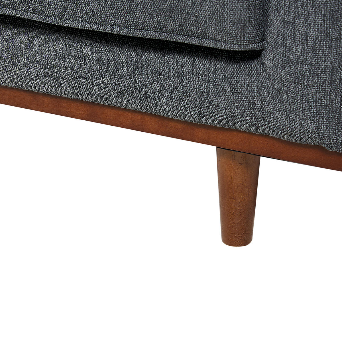 3-SITZER-SOFA dunkelgrau Skaule - Dunkelbraun/Grau, Textil (205/71/82cm) - Beliani