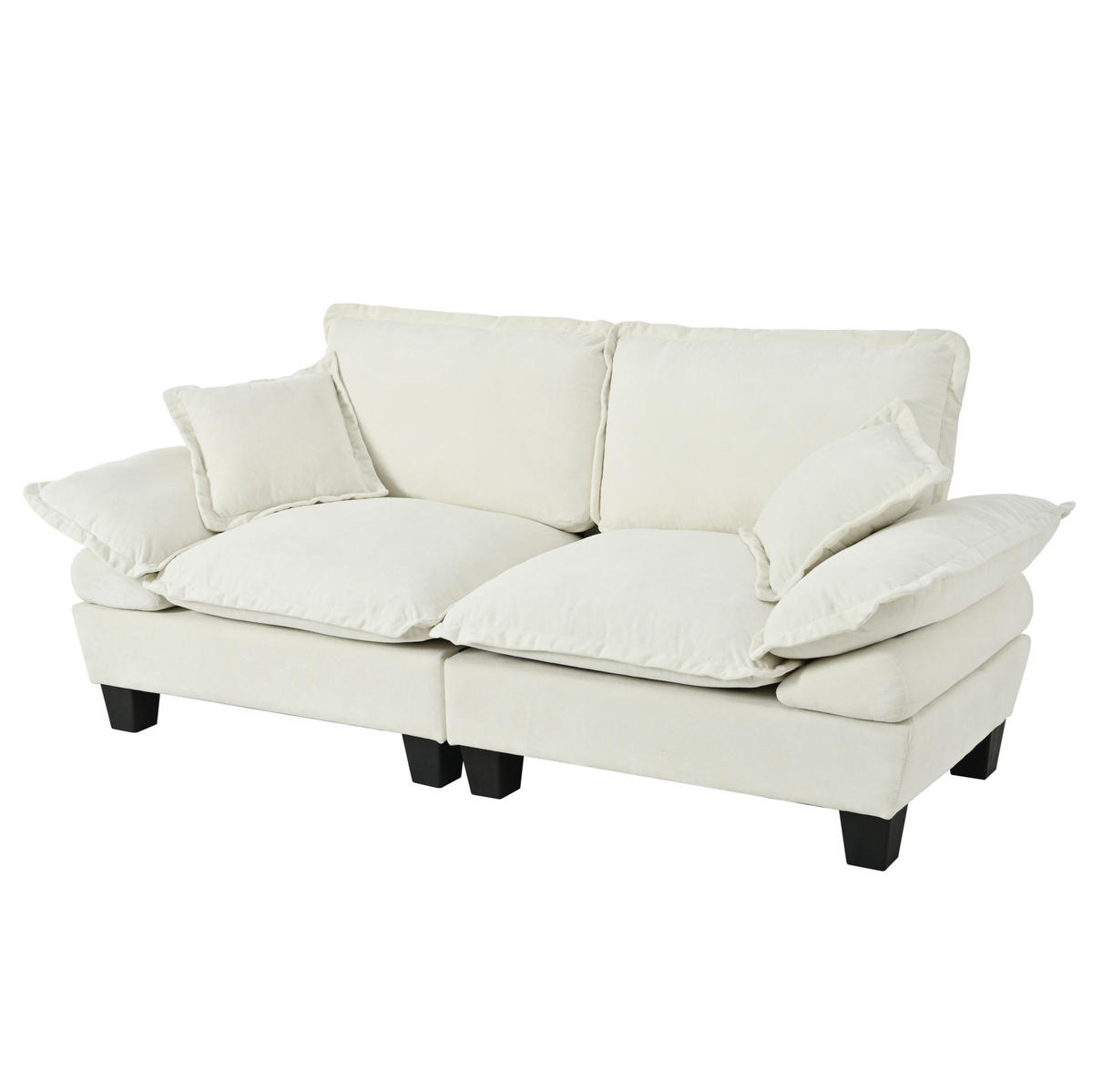 2-SITZER Sofa 194/82/90 cm mit abnehmbaren Armlehnen und Chenille-Bezug, Beige - Beige, Textil (194/90/82cm) - Redom