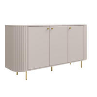 KOMMODE mit 3 Türen japandi beige OVI - Beige, Holzwerkstoff (165/85/42cm) - Compleo24
