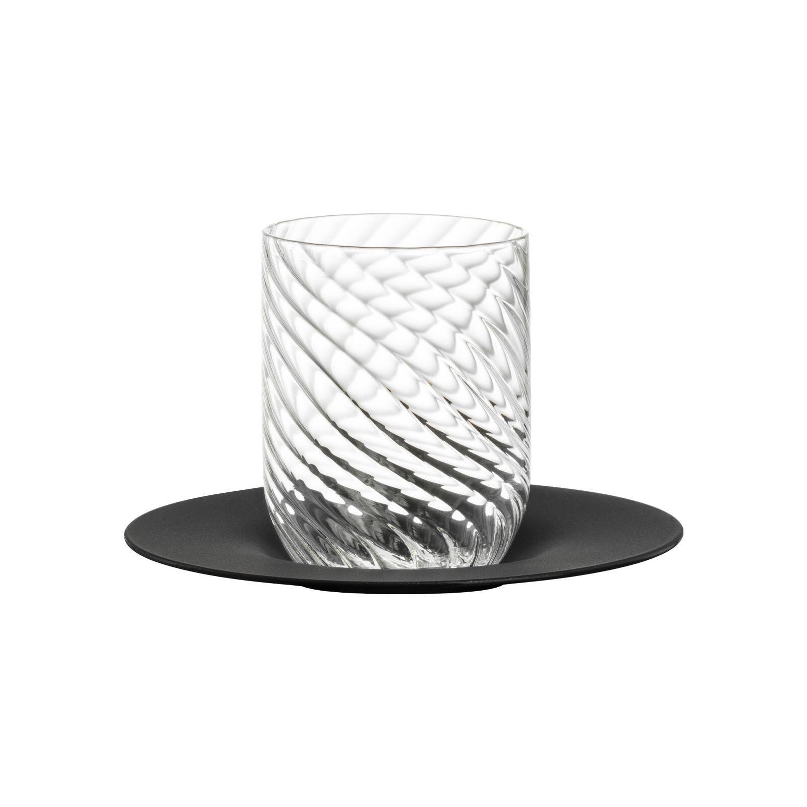 CAPPUCCINOGLAS MIT UNTERTASSE Twist schwarz 270 ml - Schwarz, Glas (0.27L) - Eisch