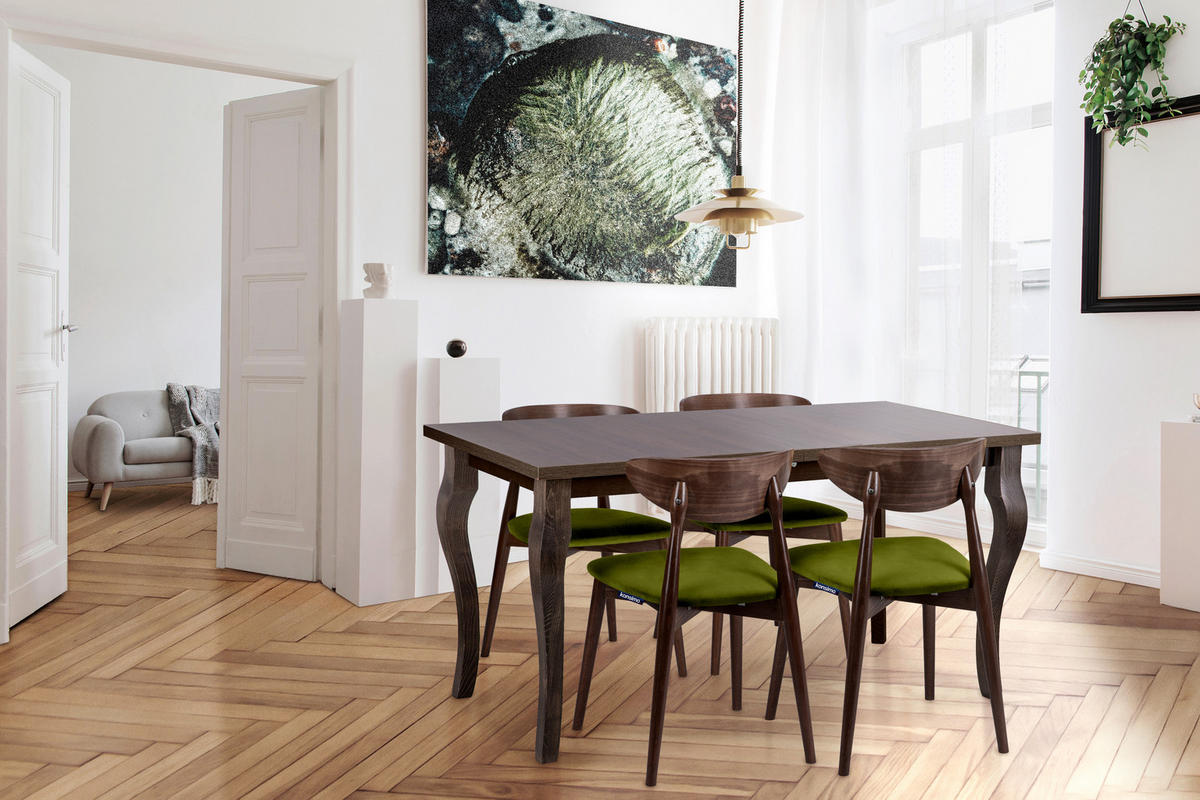 ESSTISCH CABIO ausziehbar bis 190cm, Walnuss dunkel - Walnussfarben, Holz (150/77/80cm) - KONSIMO®