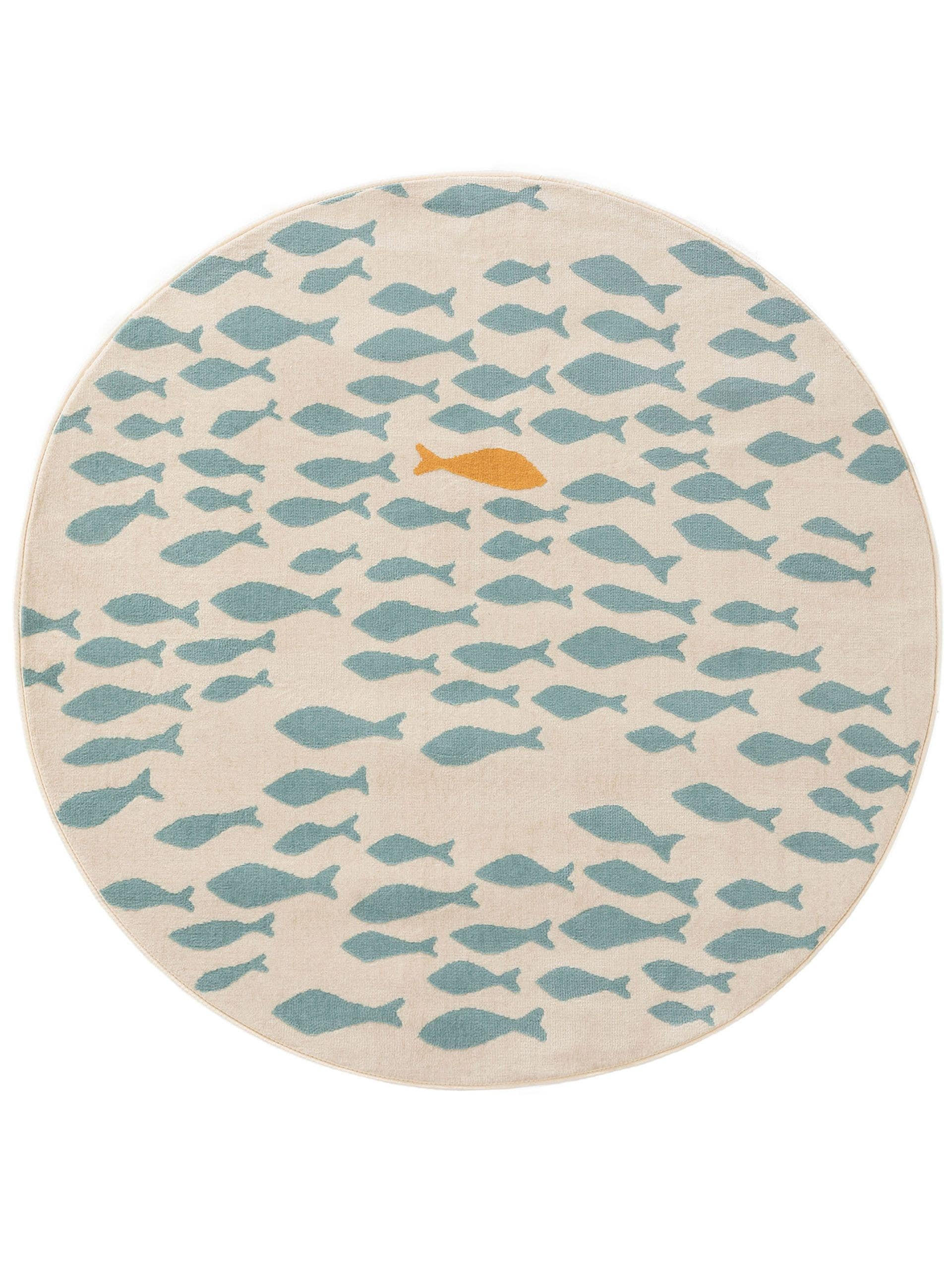 KINDERTEPPICH Fabius Beige/Blau ø 120 cm rund - Beige, Textil (120/120cm) - Lytte