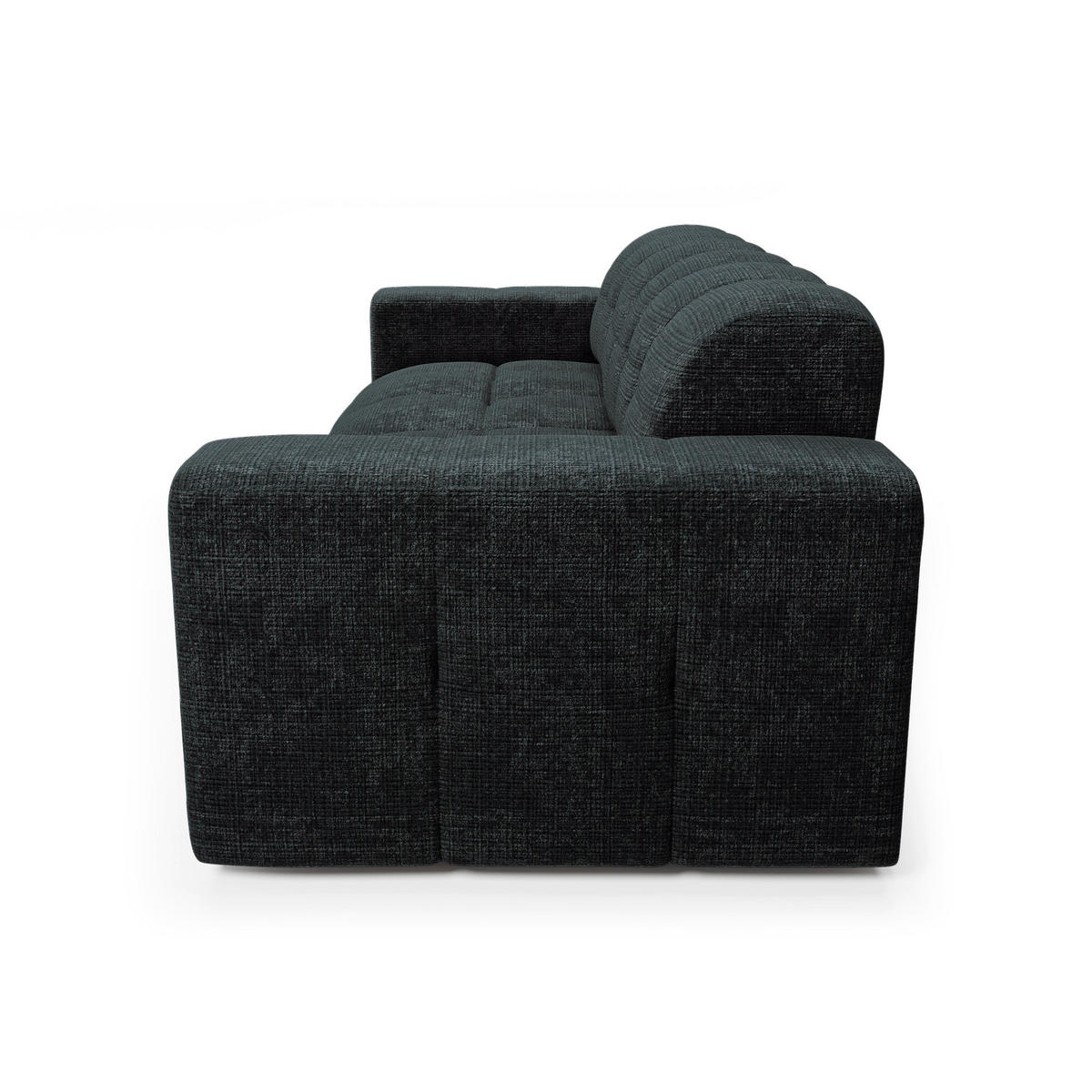 SOFA 4-SITZER geprägter Samt Anthrazitgrau 230cm - Dunkelgrau/Anthrazit, Textil (230/85/92cm) - Sia Home