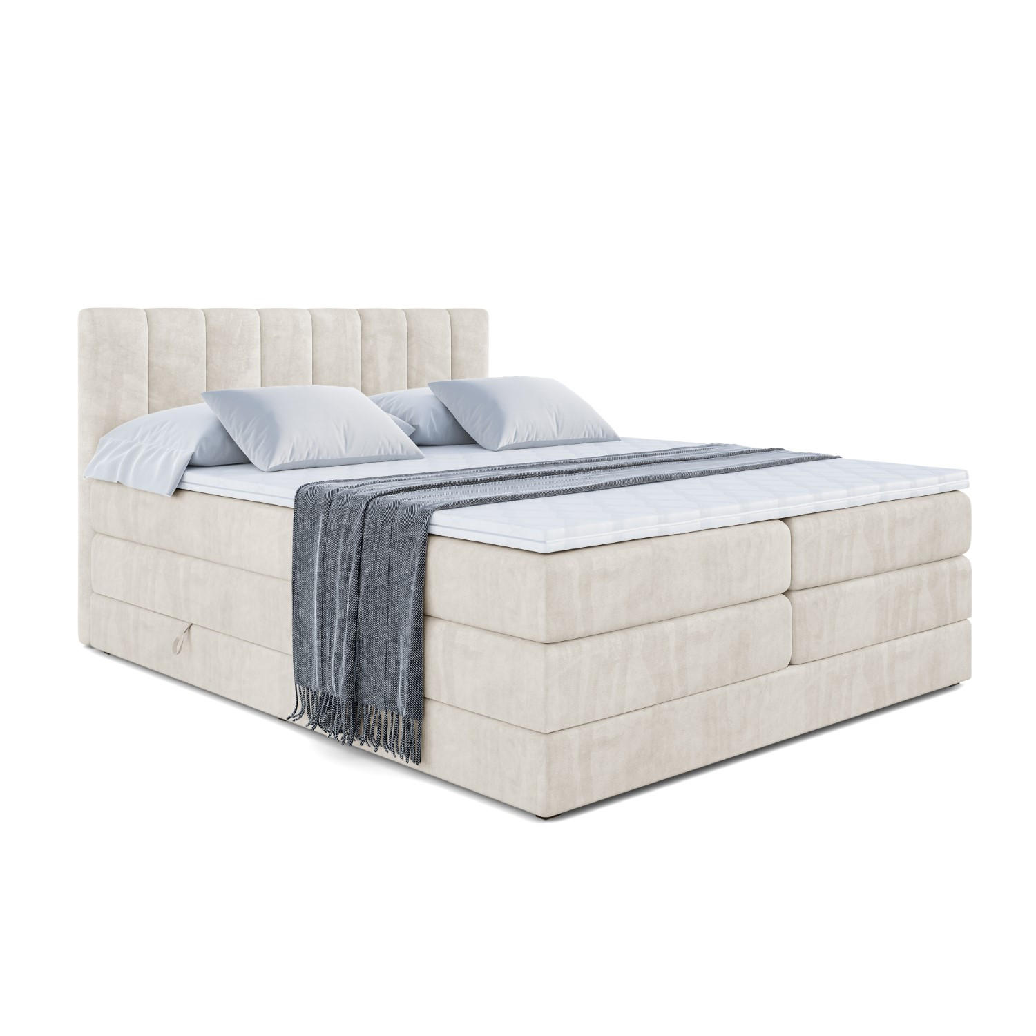 ALTDECOR POSTEL boxspring OTTA KING – 160 × 200 – H3/H4 – krémová
