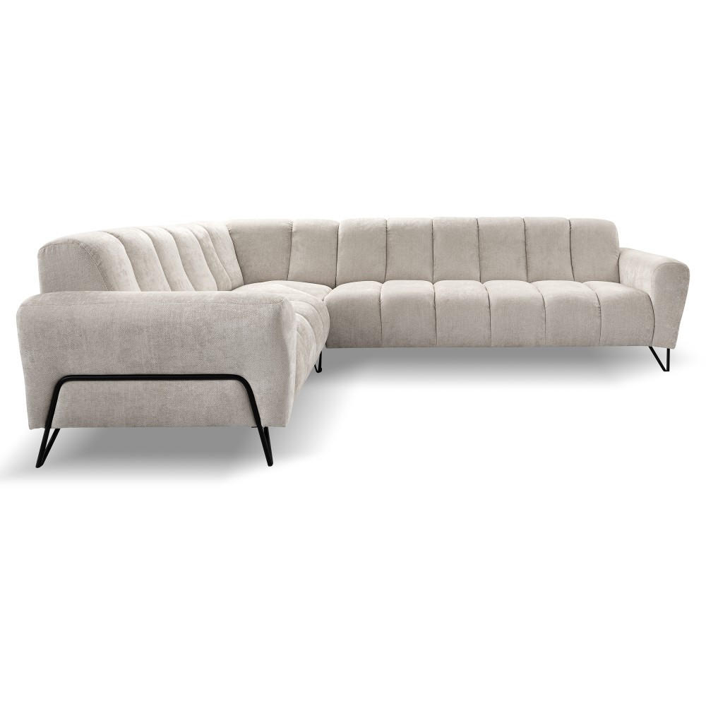 ECKSOFA Volare ohne Schlaffunktion Creme links - Creme/Schwarz, Textil/Metall (295/235cm) - Beautysofa