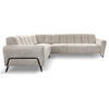 ECKSOFA Volare ohne Schlaffunktion Creme links - Creme/Schwarz, Textil/Metall (295/235cm) - Beautysofa