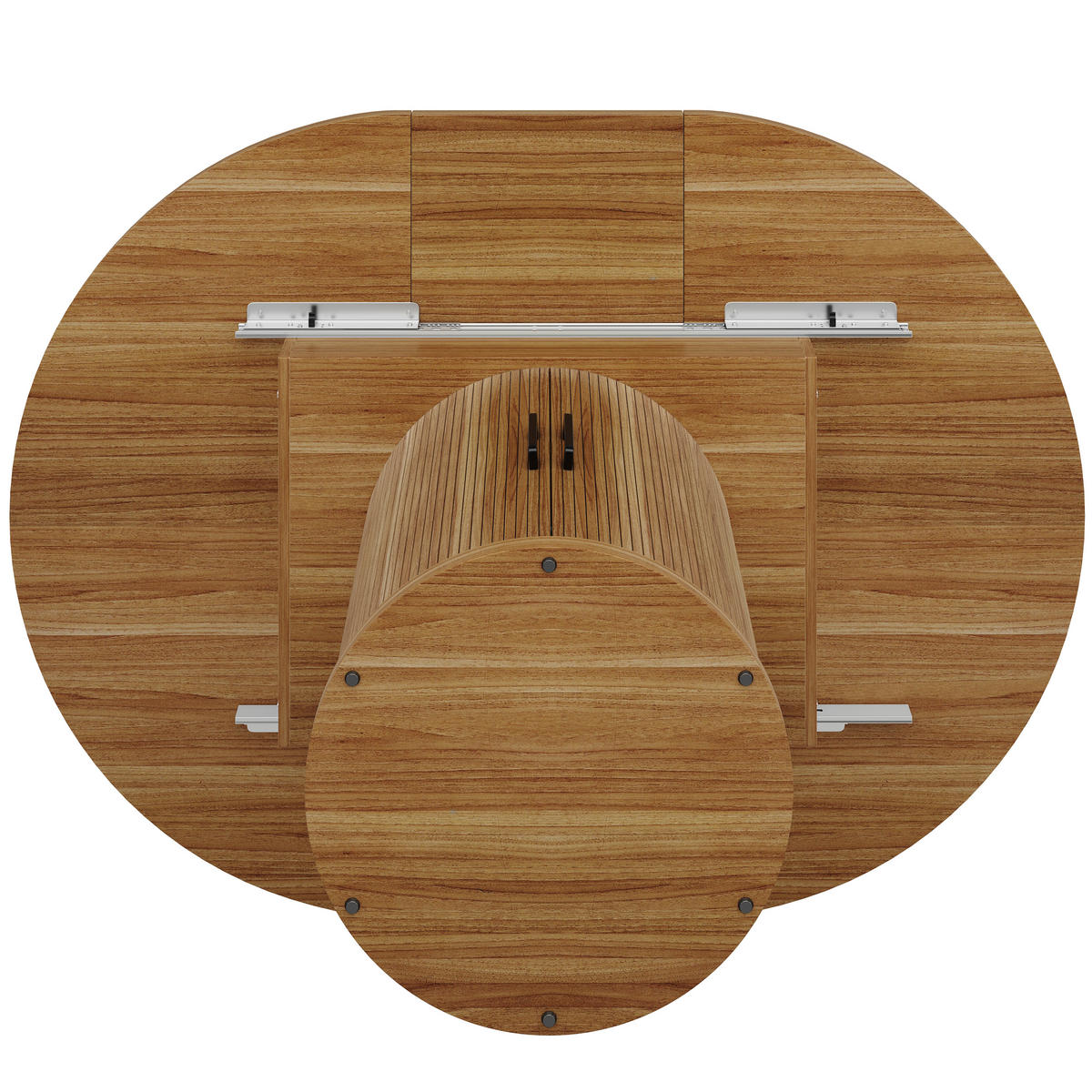 ESSTISCH Ausziehbar Walnuss mit Stauraum 118-158/118/76 cm - Walnussfarben, Holz (118/118/76.8cm) - Oxeza