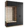 GARDEROBENSCHRANK REMA 180/240/60 cm Modern Eichefarben - Eichefarben/Schwarz, Holzwerkstoff (180/240/60cm) - MASSENO