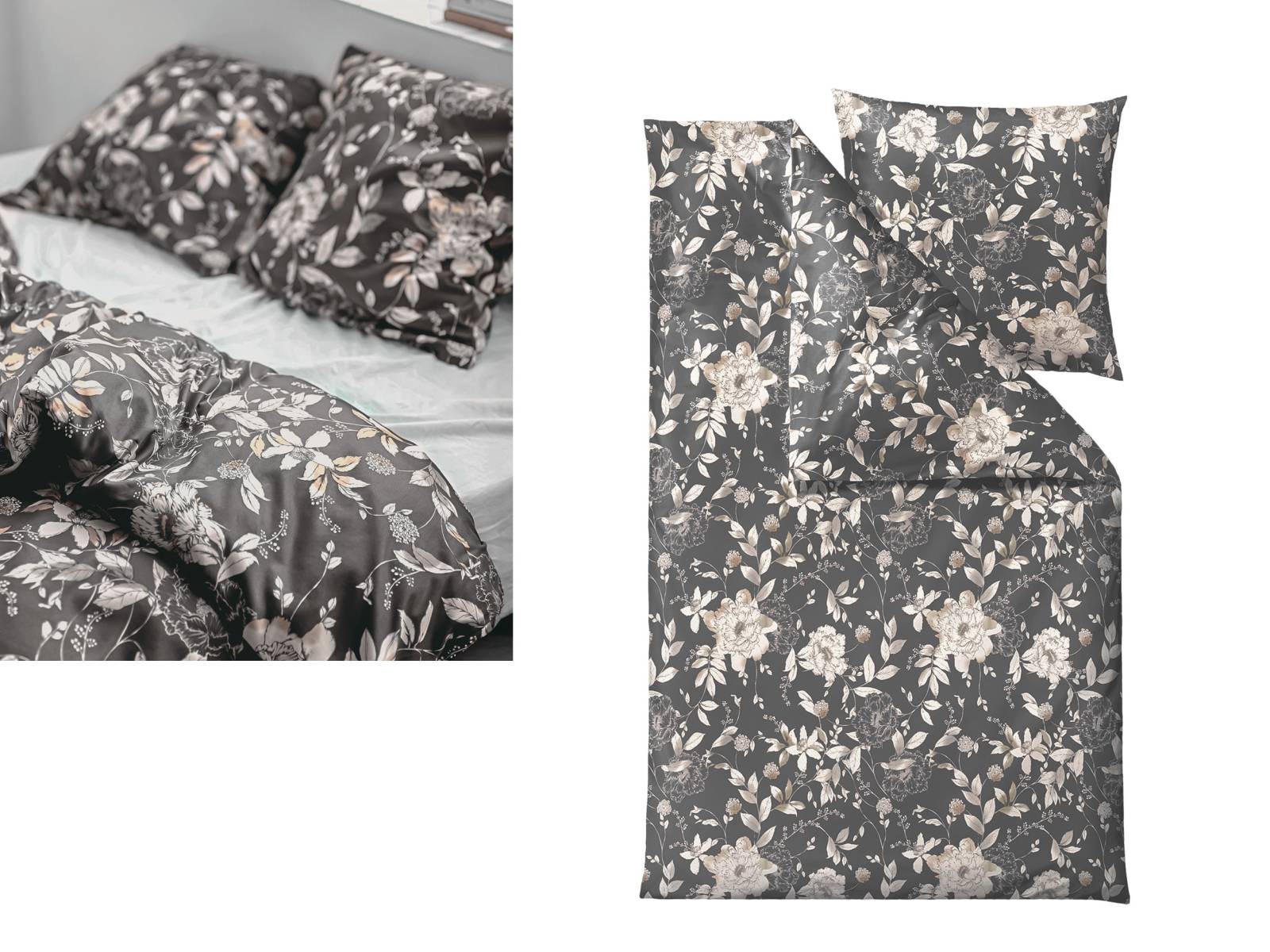 BETTWÄSCHE Garden Bloom II grau 135/200 cm Baumwolle - Grau, Textil (135/200cm) - Södahl