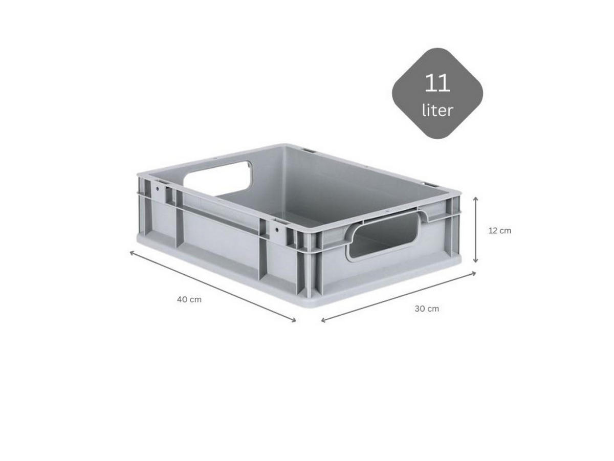 EUROBOX Nextgen Economy Griffe Offen 12x30x40cm 11 Liter - Grau, Kunststoff (30/12/40cm) - PROREGAL