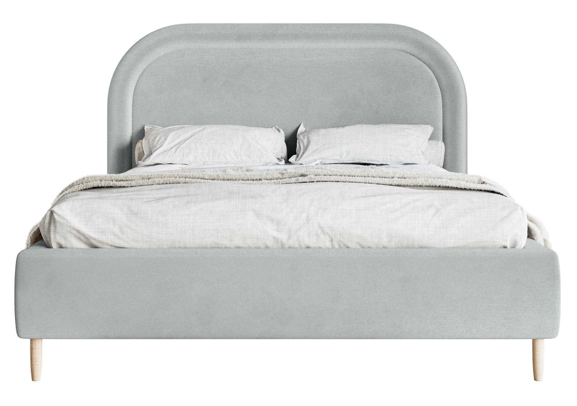 POLSTERBETT Loreo Taubengrau Samt wasserfest 140x200cm - Beige/Grau, Holz/Textil (140/200cm) - Selsey