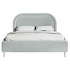 POLSTERBETT Loreo Taubengrau Samt wasserfest 140x200cm - Beige/Grau, Holz/Textil (140/200cm) - Selsey