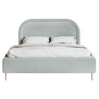 POLSTERBETT Loreo Taubengrau Samt wasserfest 180x200 cm - Beige/Grau, Kunststoff/Textil (180/200cm) - Selsey