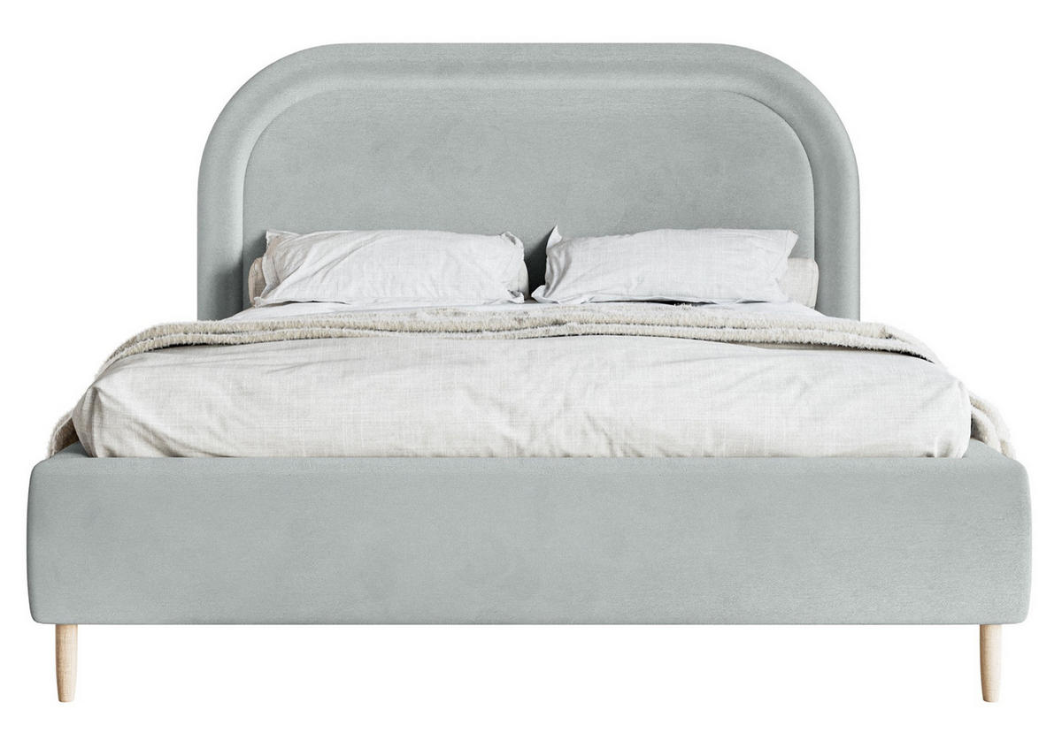 POLSTERBETT Loreo Taubengrau Samt wasserfest 180x200 cm - Beige/Grau, Kunststoff/Textil (180/200cm) - Selsey