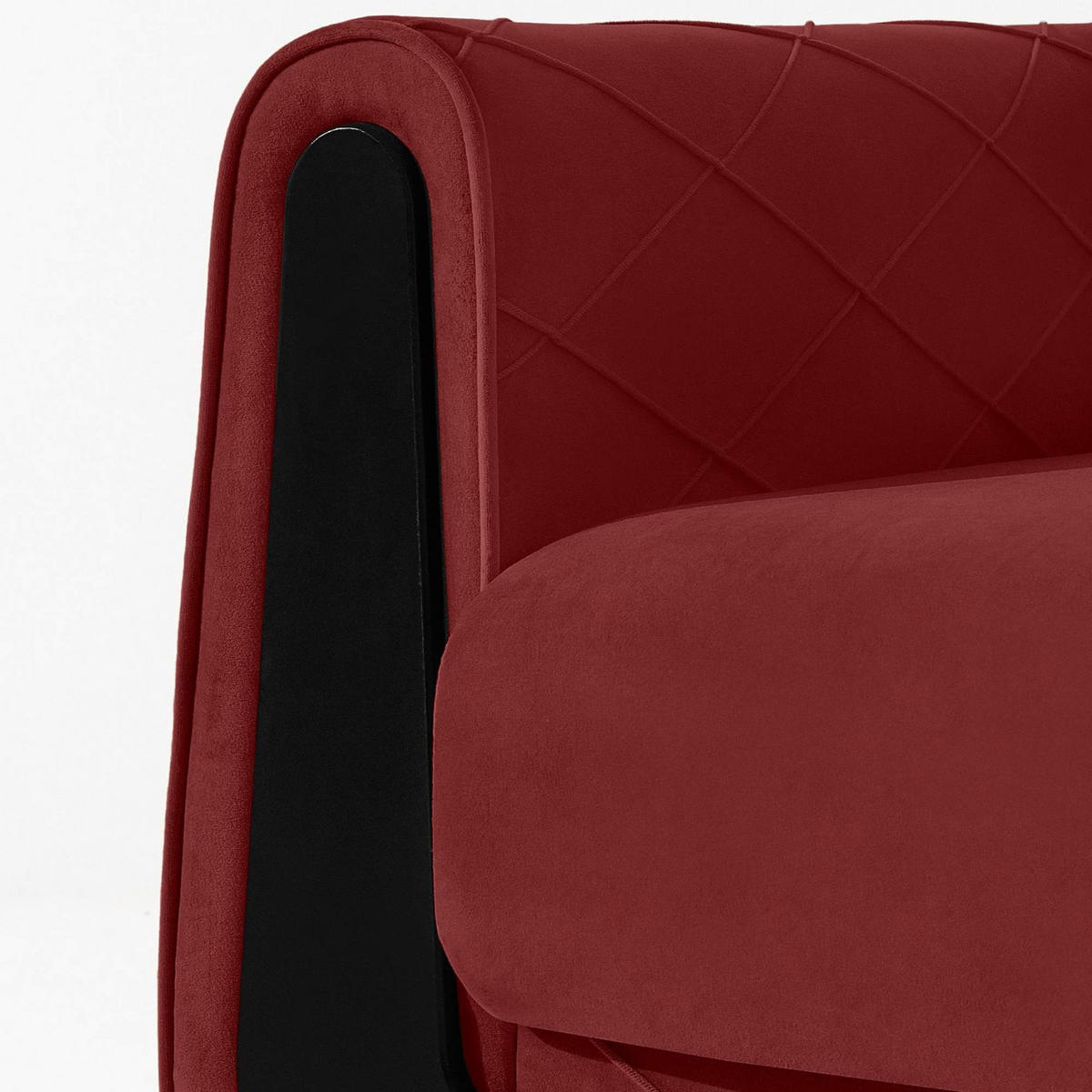 3-SITZER-SOFA GUSTAVO III Sofa 3 Velours, Bordeaux - Bordeaux, Holz/Holzwerkstoff (230/98/98cm) - KONSIMO®