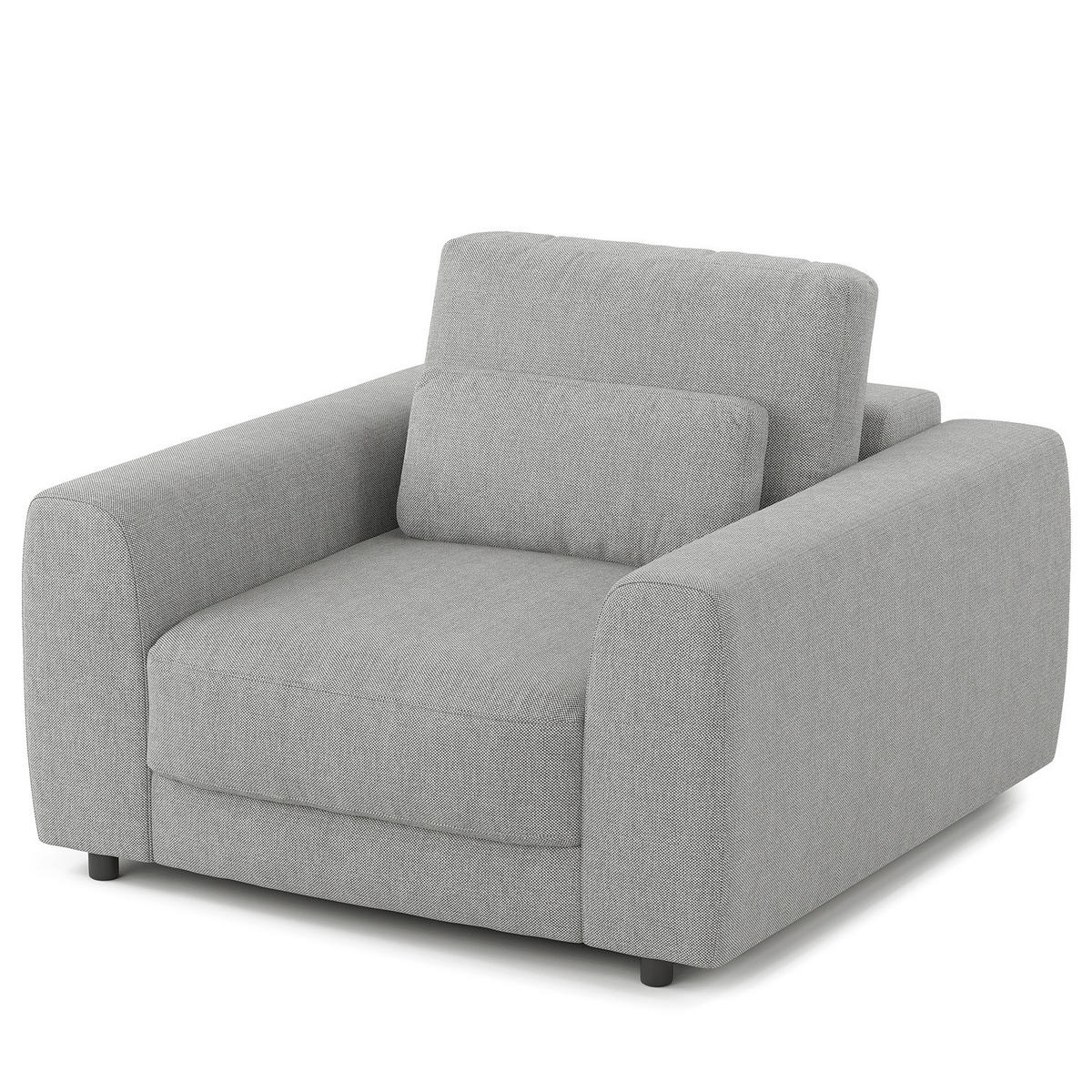 SESSEL - Schwarz/Grau, Kunststoff/Textil (116/80/117cm) - home24