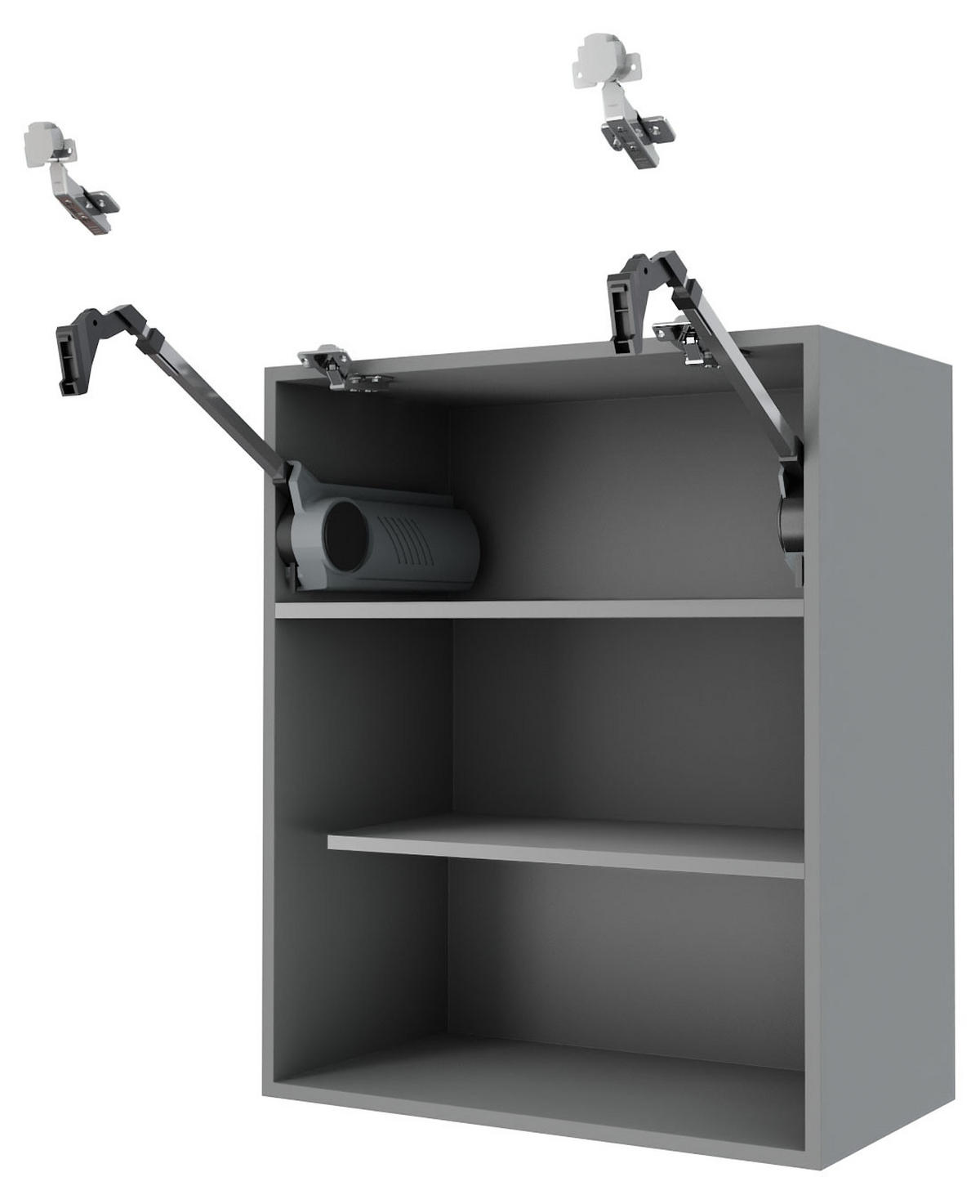 KÜCHENHÄNGESCHRANK Essen W8B/90-AV Weiß Hochglanz / Grau Matt 90 / 32,5 / 72cm - Weiß Hochglanz/Grau, Holz/Holzwerkstoff (90/72/32.5cm) - Feldmann-Wohnen