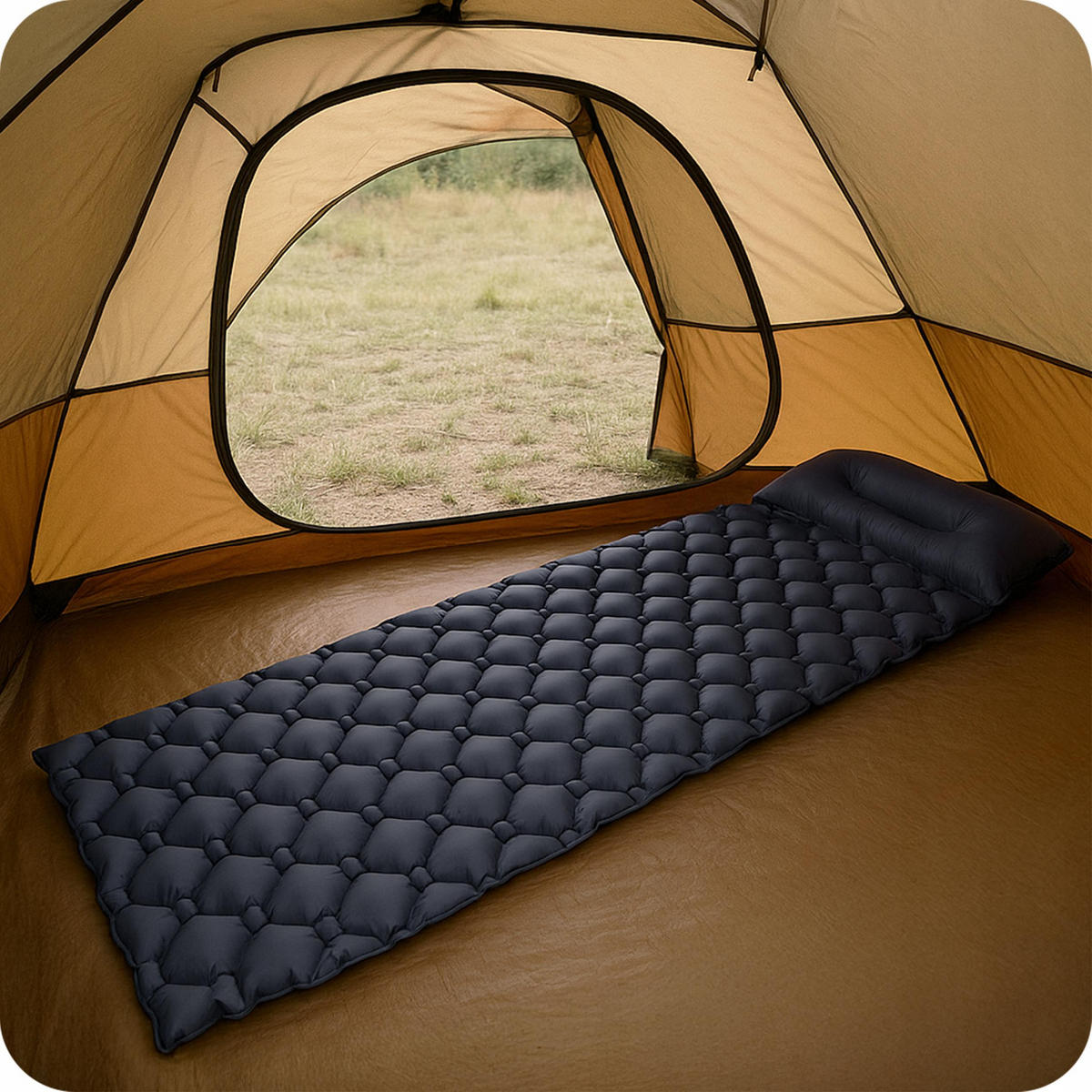 LUFTBETT Luftmatratze 190x60cm Dunkelblau - Dunkelblau, Textil