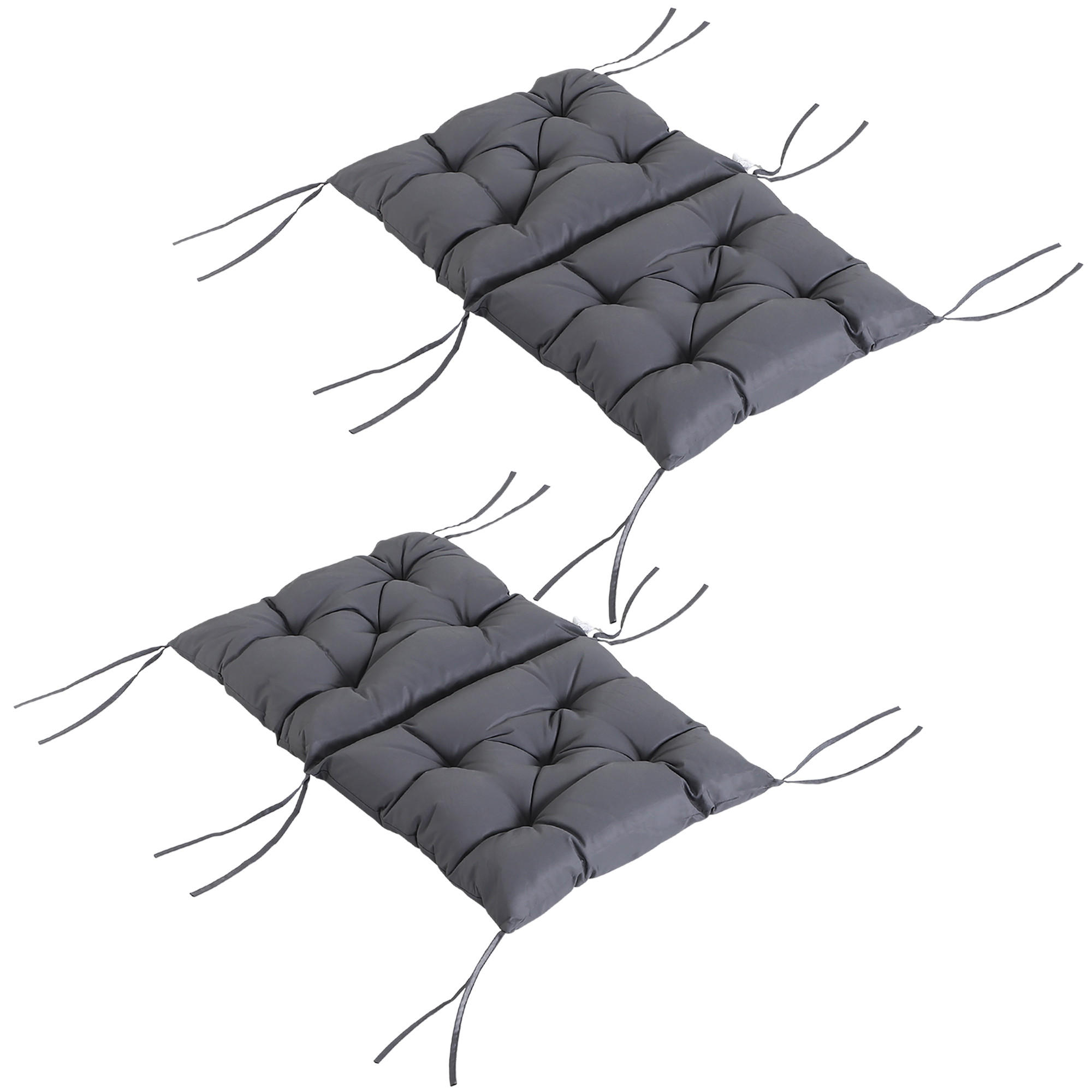 SESSELAUFLAGEN Dunkelgrau 2 Stück - Dunkelgrau, Kunststoff (98/8/50cm) - GiPP