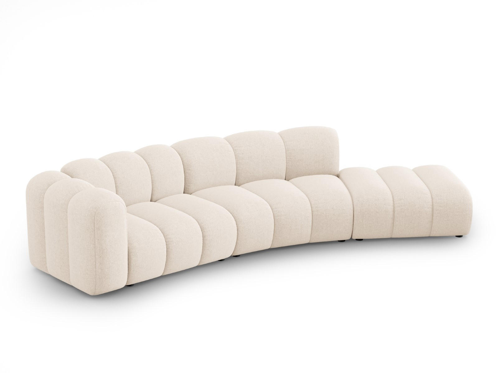 SOFA modular rechts Lupine aus Chenille-Stoff leichtes beige 5 Sitzplätze - Creme, Textil (335/70/166cm) - Micadoni