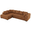 ECKSOFA ORTA Orange Stukture - Links - Schwarz/Orange, Textil (325/200cm) - MKS