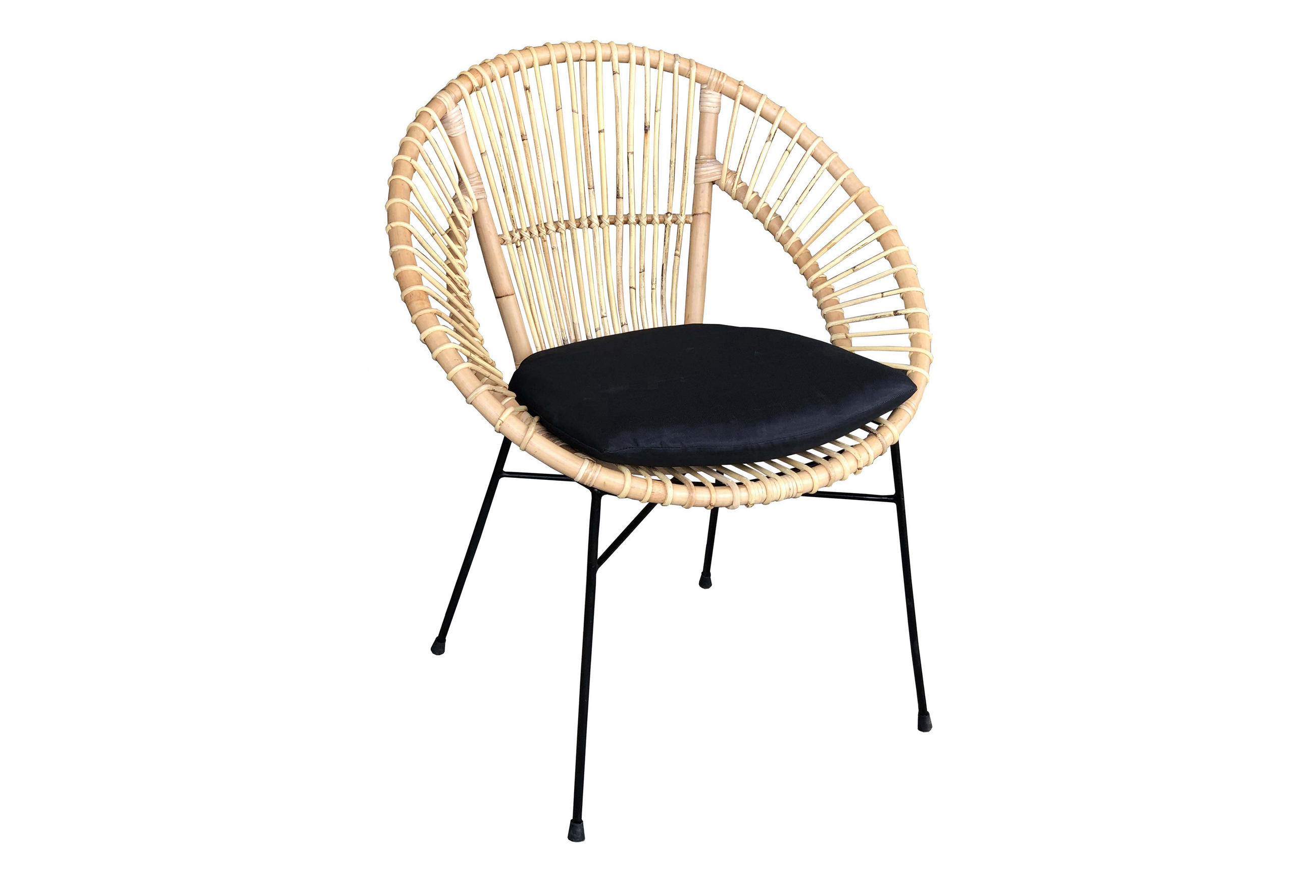 ESSZIMMERSTUHL naturfarben GENUA 42 cm - Beige/Schwarz, Naturmaterialien/Metall (42/88/45cm) - SAM