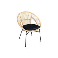 ESSZIMMERSTUHL naturfarben GENUA 42 cm - Beige/Schwarz, Naturmaterialien/Metall (42/88/45cm) - SAM