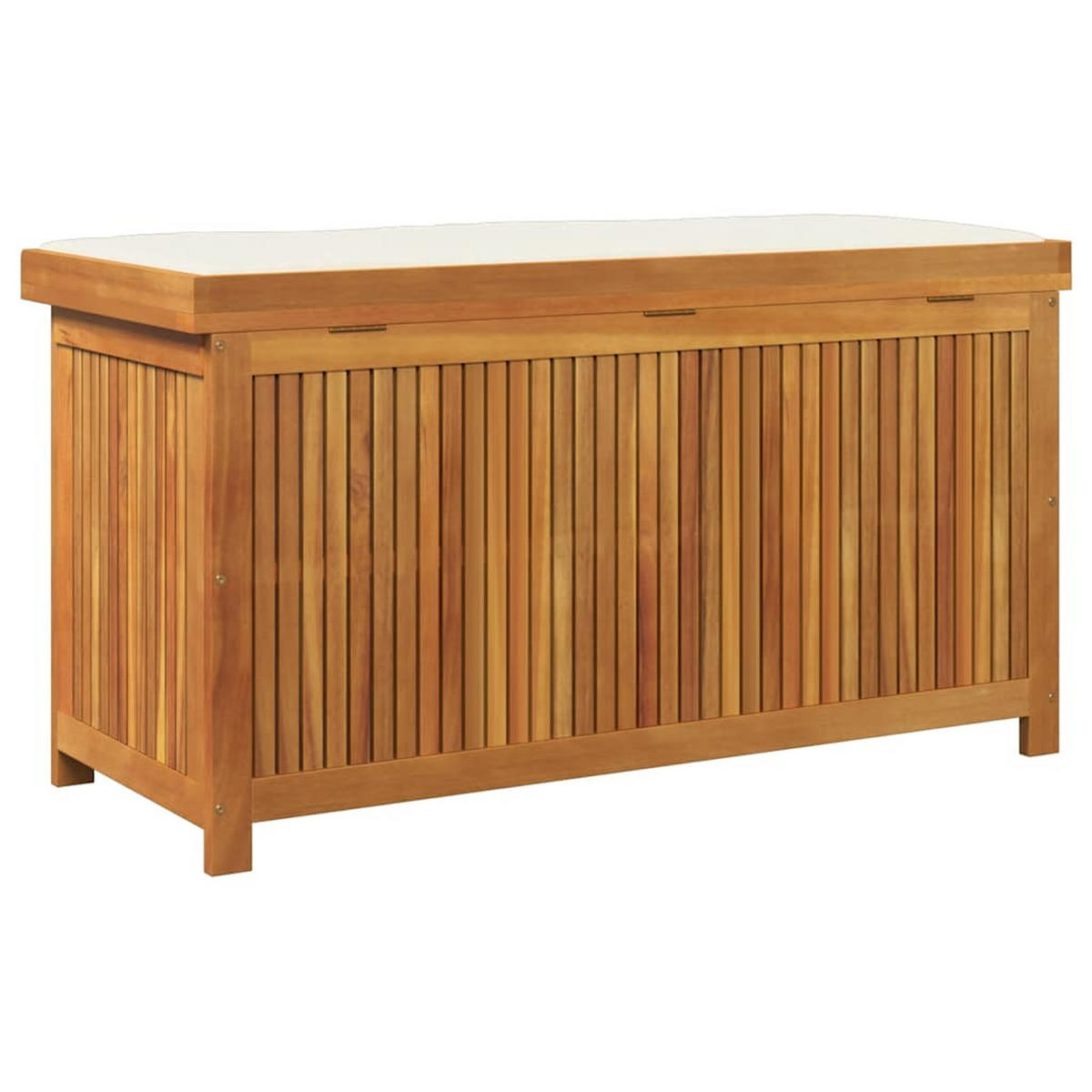 OUTDOOR-KISSENBOX 113/50/60,5 Cm Massivholz Akazie - Creme, Holz (50/60.5/113cm) - vidaXL