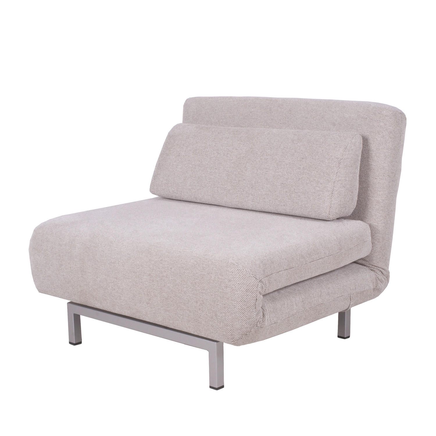 SCHLAFSESSEL - Beige/Silberfarben, Textil/Metall (92/78/85cm) - home24