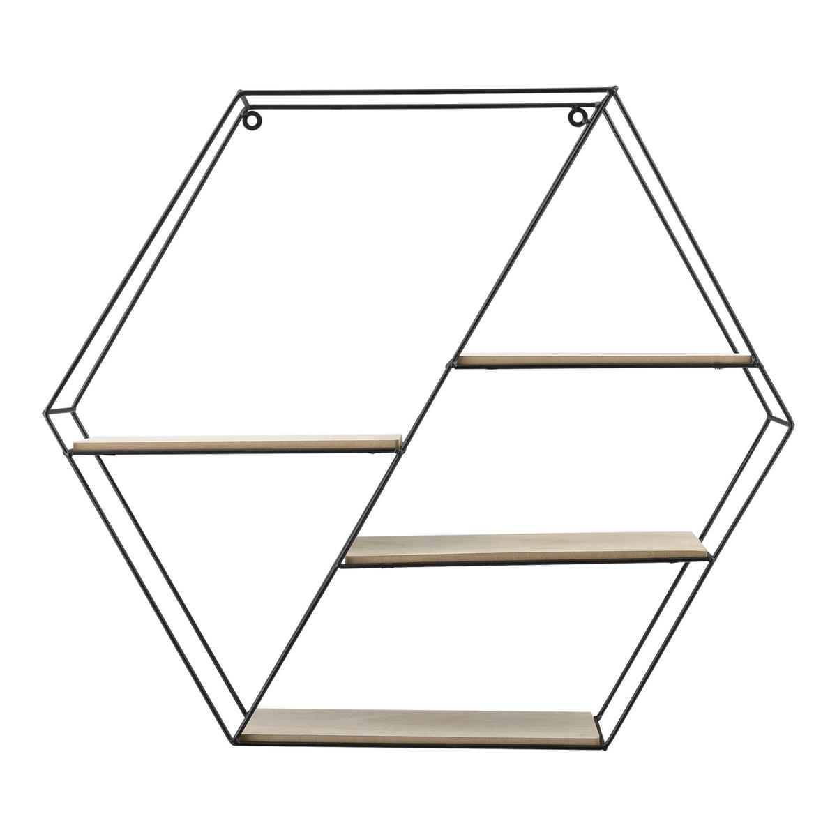 WANDREGAL Flint - Schwarz, Holz/Metall (62/53/12cm) - [en.casa]
