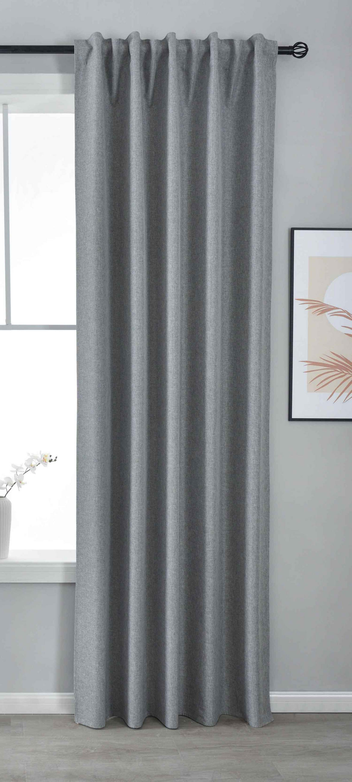VORHANG BOSTON DARK HxB 245x140 cm Grau - Grau, Textil (140/245cm) - Gardinenbox
