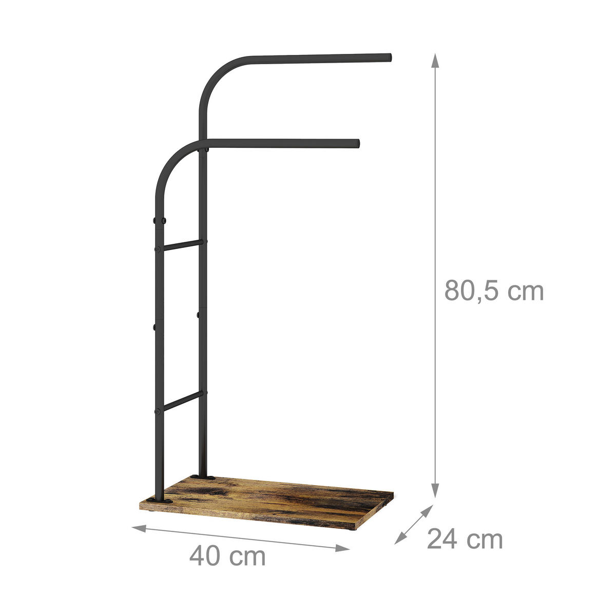 HANDTUCHSTÄNDER - Schwarz, Holzwerkstoff/Textil (40/80.5/24cm) - Relaxdays