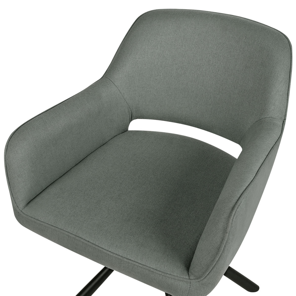 ESSZIMMERSTUHL 2er-Set Dunkelgrün Loures - Dunkelgrün/Schwarz, Textil (56/80/63cm) - Beliani