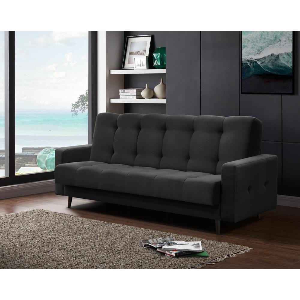 3-SITZER Schlafsofa Nancy Bis schwarz - Schwarz, Holz/Textil (220/89/93cm) - Beautysofa