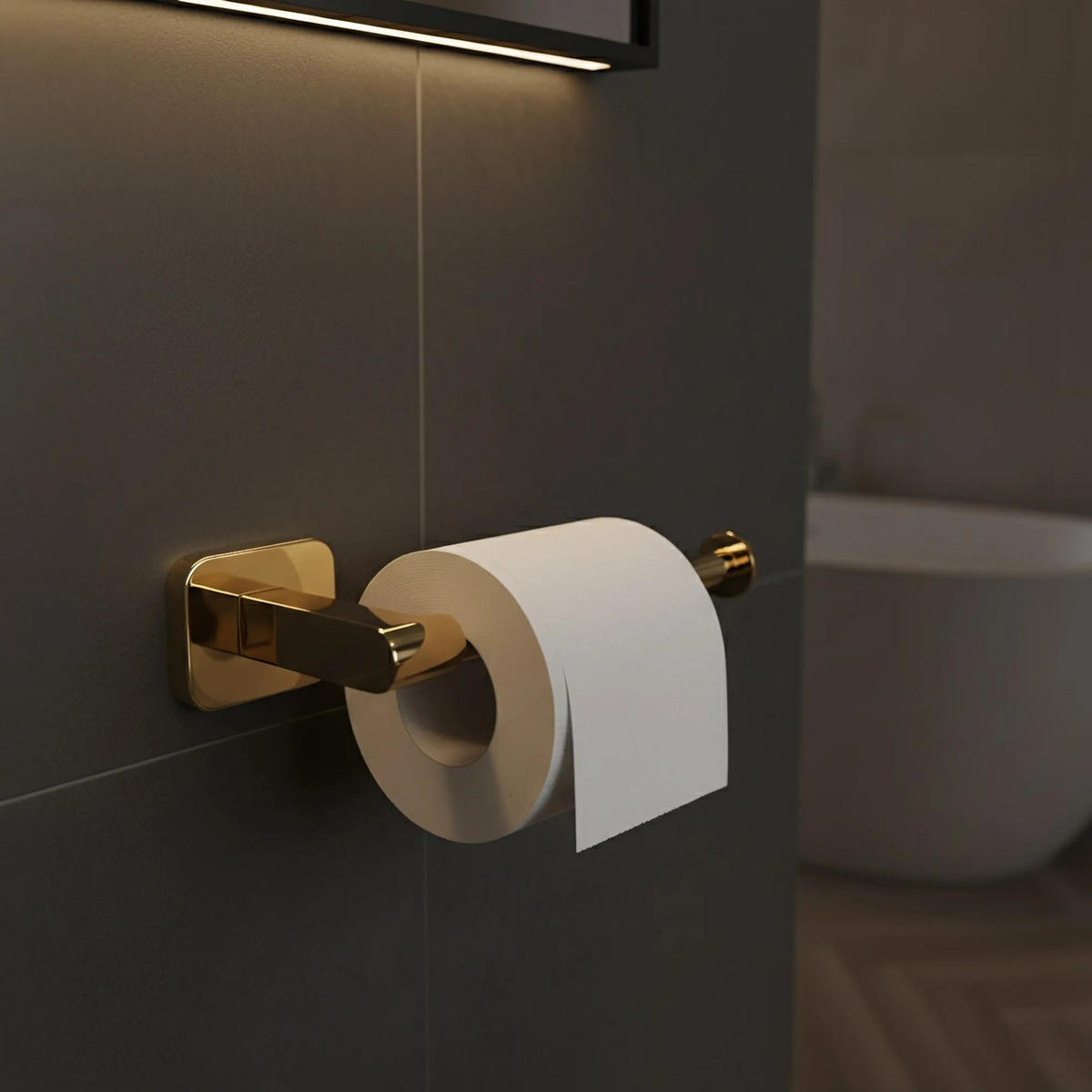 HALTER Für Toilettenpapier Rea 5909 Nico Gold - Goldfarben, Metall (7/4/18cm) - REA