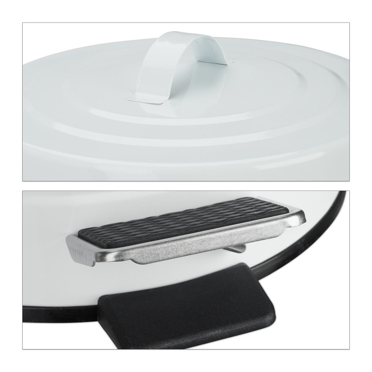 TRETEIMER - Weiß, Kunststoff/Metall (22/32.5/25cm) - Relaxdays