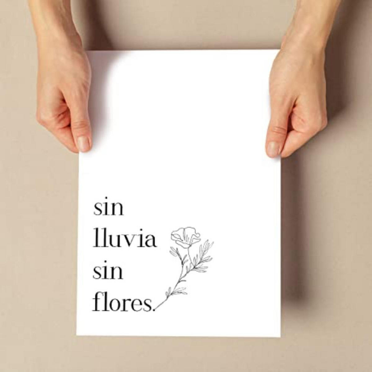 POSTER Set mit 4 Glücklich TypografieStil A4 Rahmenlos - Klar, Papier (29.7/3cm) - Nacnic