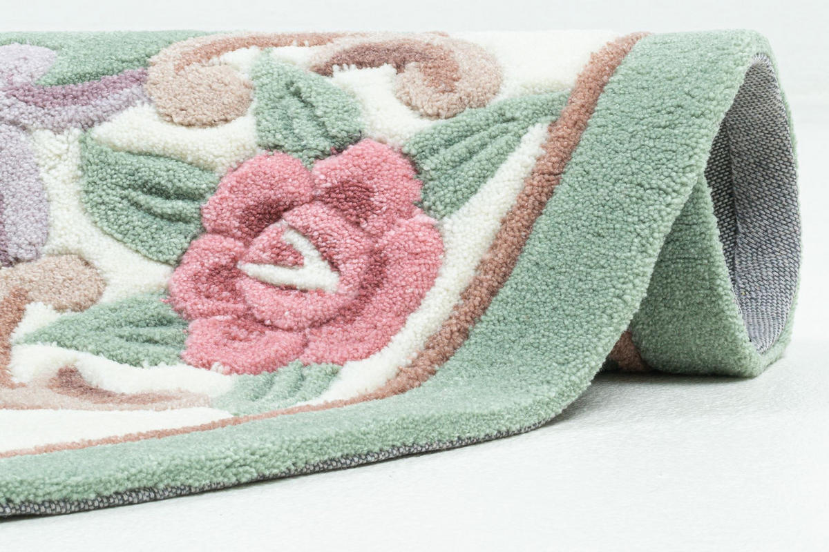 HANDTUFTTEPPICH Ming 190x190 cm - Grün, Textil (190/190cm) - THEKO