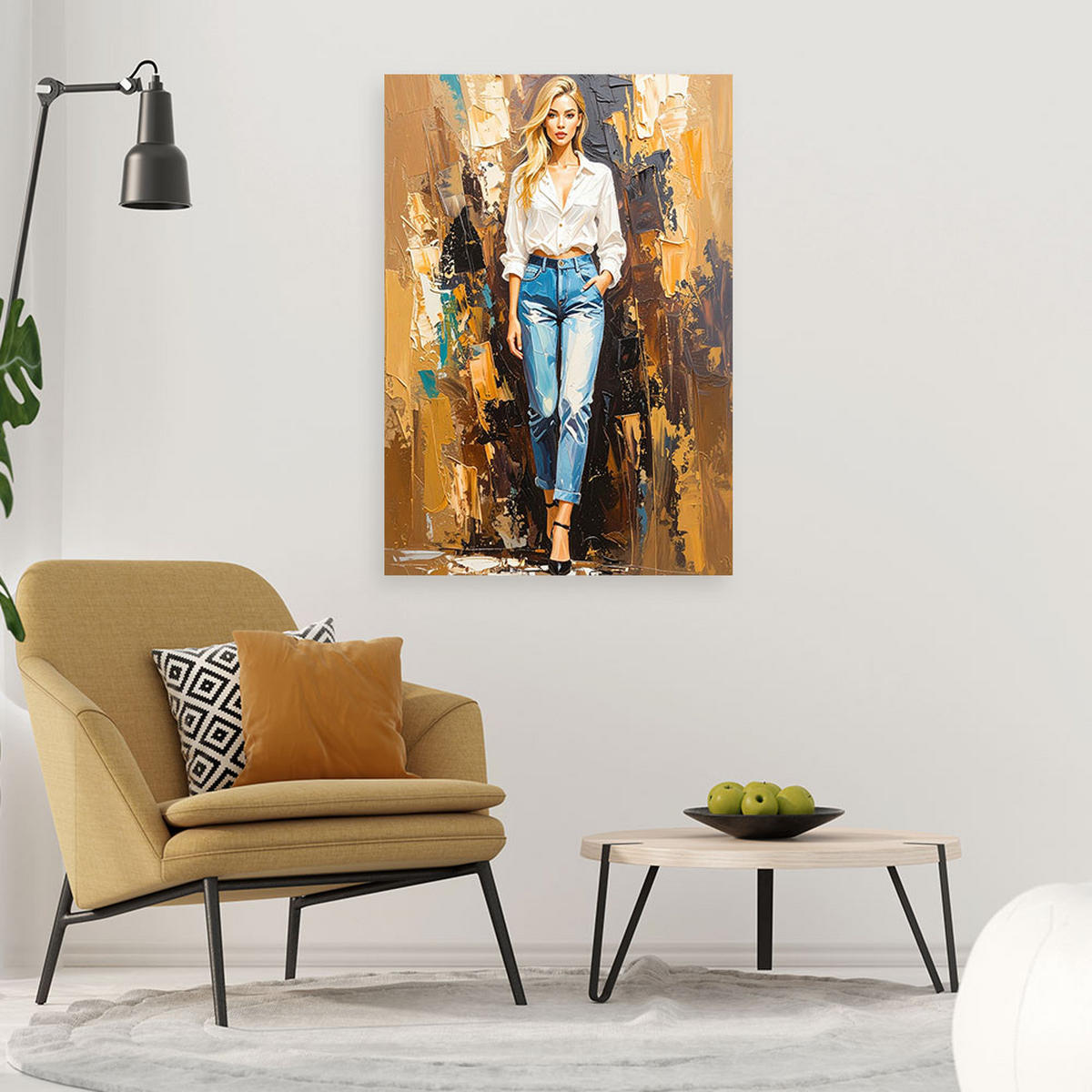 LEINWANDBILD Menschen & Charaktere 30x45cm - Beige, Textil (30/45cm) - Feeby