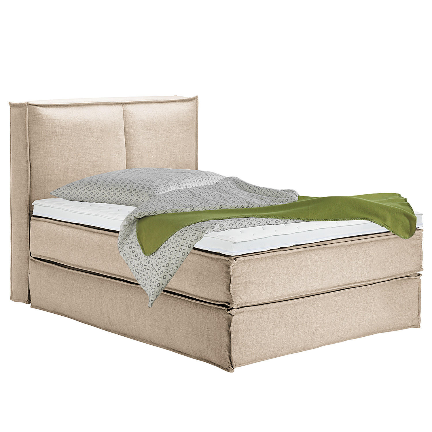 BOXSPRINGBETT mit Kopfteil - Premium - Beige, Textil (140/200cm) - home24