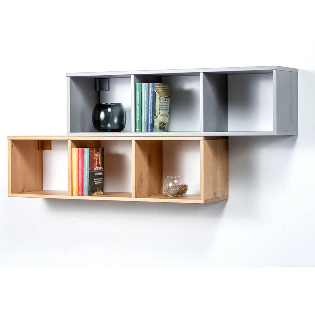 WANDREGAL Massivholz 25/88/24 cm - Braun, Holz (88/24/25cm) - hagge home