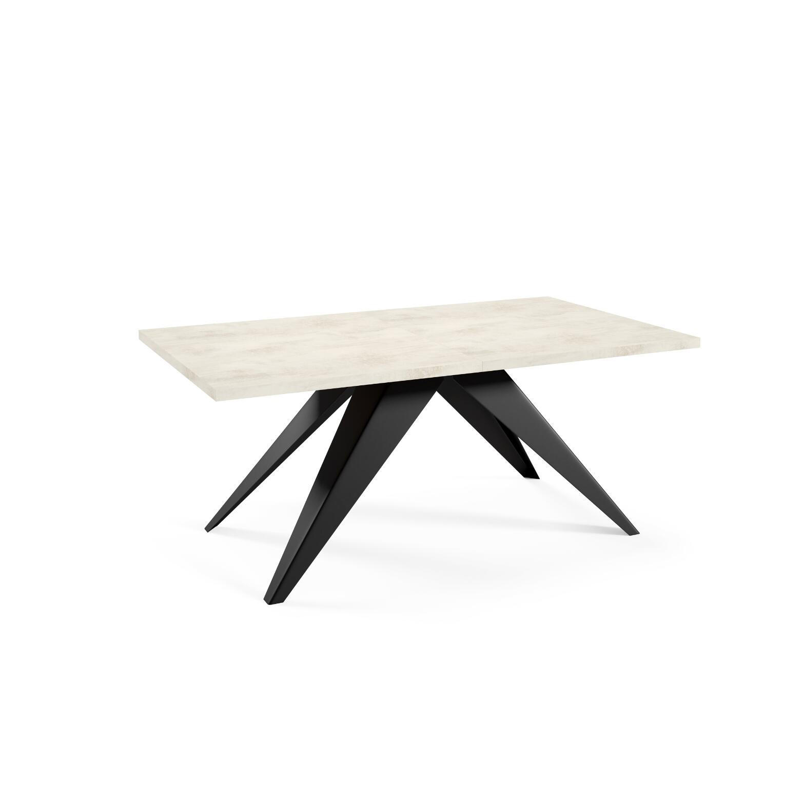 ESSTISCH VENTO Weiß, Schwarz 80x240x76 cm - Schwarz/Weiß, Holzwerkstoff (240/80/76cm) - FURNLUX