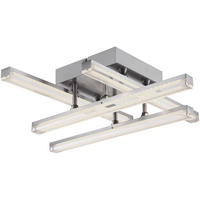 LED DECKENLEUCHTE Metall Silber LOMBARDIA - Silberfarben, Metall (46.5/46.5/13cm) - Globo Lighting