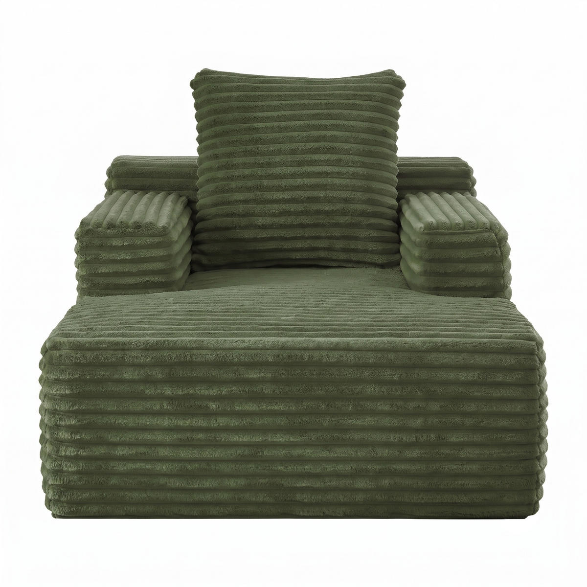 SOFA Manšestrová lenoška zelená bez montáže - zelená barva, textil (81/50/117cm) - Urban Meuble